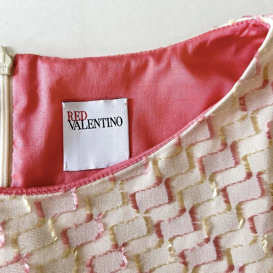 Abito RED VALENTINO occasione avorio nastro ricamato taglia 40