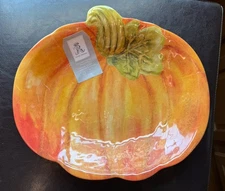 Rachel Ashwell 100% Melamine Pumpkin Serving Bowl 10 1/2” X 9 3/4” | New