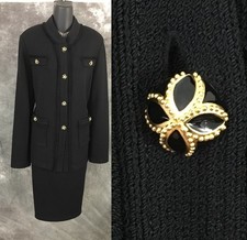 BEAUTIFUL St John jacket knit black suit blazer size 12