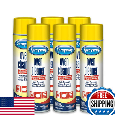 Sprayway Oven Cleaner Aerosol Spray 20Oz Pack Of 6 Foaming Action Cuts Through