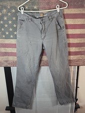 Carhartt Utility Pants Men  s 34x30 Gray Relaxed Fit Work Wear Rugged 102291 039