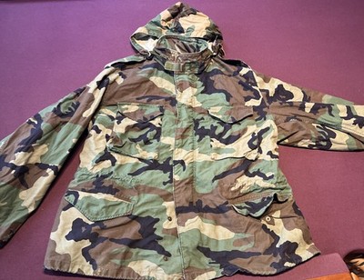 Vintage Alpha Industries Military Camo Cold Weather Field Jacket M65 Mens LARGE