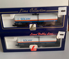 LIMA 2 VAGONI CARRO CISTERNA SOLVAY SCALA H0 IN CONFEZIONE ORIGINALE L302907