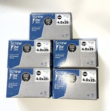 Tite 4.0 x 25mm 8gx1" Multi-Purpose Pan/rnd Head Screw, 5 x Pack of 200 - Zinc