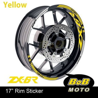 17 in Wheel Sticker Decals Checkered For Kawasaki ZX6R Ninja 636