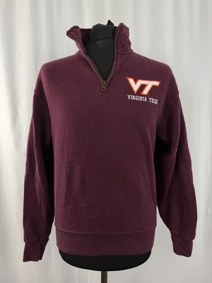 JanSport Virginia Tech Pullover 38 in Medium Rot High Neck Quarter Zip Baumwolle
