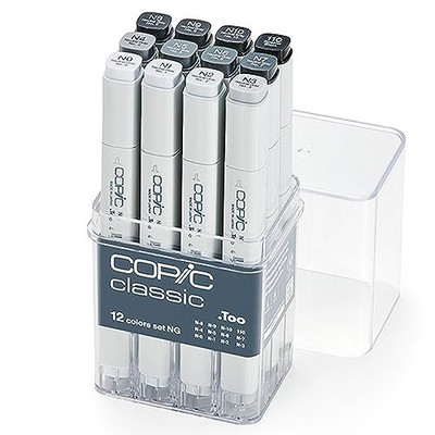 Copic Classic 12 Colors Set Neutral Gray Professional Markers Japan