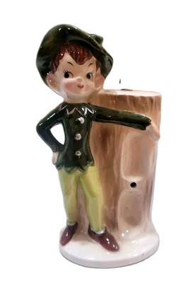 Vtg Enesco Pixie Elf Kitchen Recipe Holder Ceramic Figurine No Egg Timer Japan
