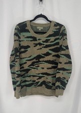 Barefoot Dreams Sweater Womens Large Camo Army CozyChic Crewneck Pullover Knit