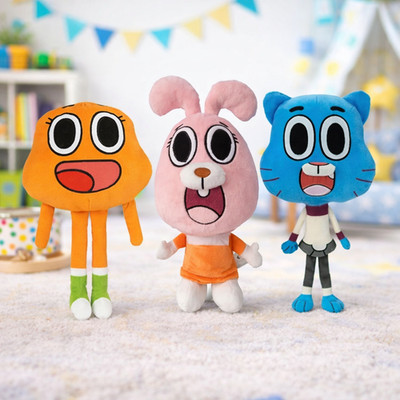 Amazing World Gumball Darwin Bunny Miniko Cartoon Anais Plush Toys Cute Cat 25cm