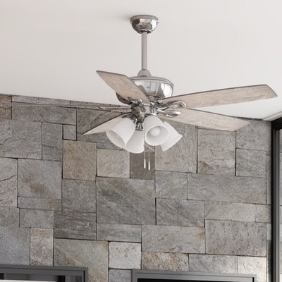 Harbor Breeze Notus 52-in Brushed Nickel with Driftwood/Sienna Blades Ceiling