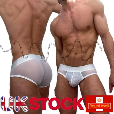 Jockmail Mens Semi Transparent Sexy Micro Mesh Lingerie Tulle Underwear Briefs