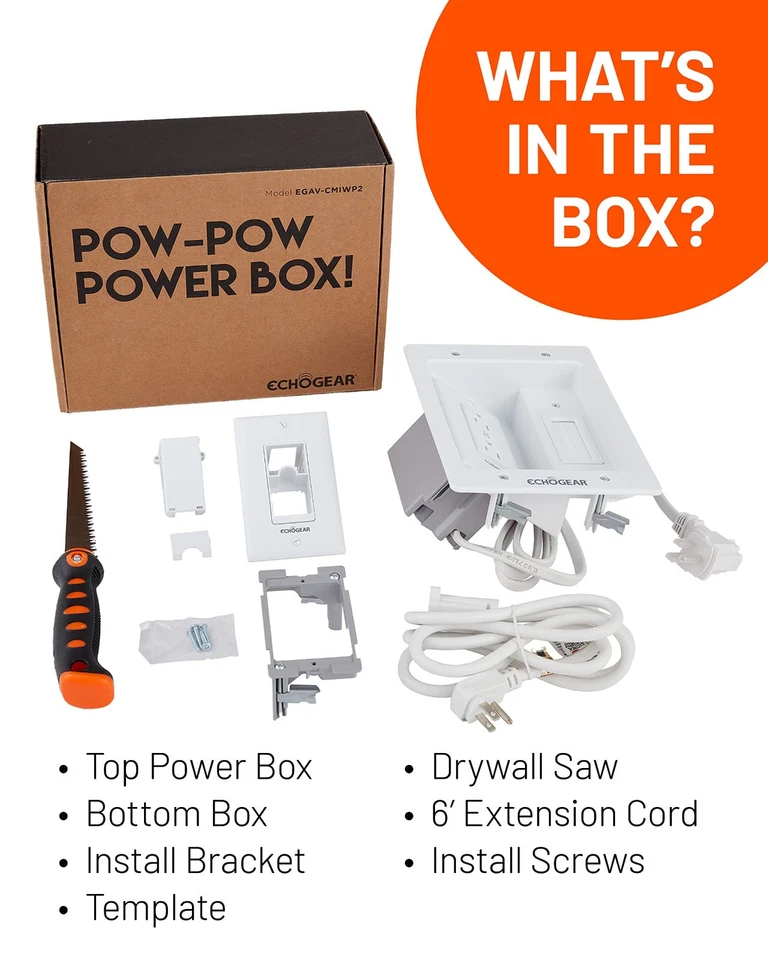 TV Cord Hider for Wall Mounted TV with 2x AC Outlets & 2x USB-A Ports - Image 2 of 4