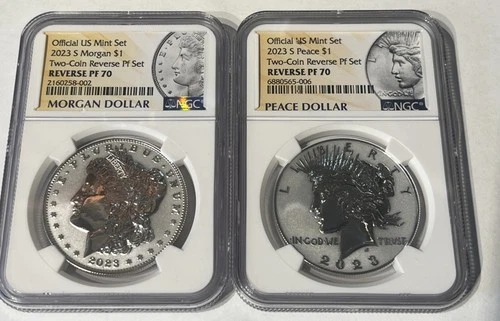 2023 S Reverse Proof $1 Morgan and Peace Silver Dollar NGC PF70 Shipping Is Free