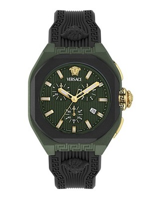Versace Mens  Green 44mm Strap Fashion Watch