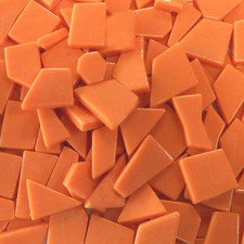 Orange Odd Cut Shaped Glass Mosaic Tiles - 25 Tiles - Sizes 3/8 to 1 inch