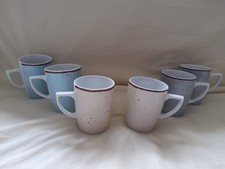 6 Tassen CreaTable je 2 Stück in blau, grau, nature, Porzellan 