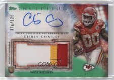 2015 Topps Inception Green 76/125 Chris Conley #AJP-CC Jumbo Patch Auto 3hd