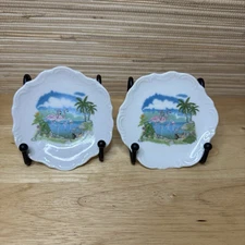 Vintage Mini Papél Flamingo Plates Set Of 2