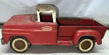 Vintage 60s Tonka Toy Pick Up Truck Red/White Original Pressed Steel Toys