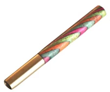 3" Brass Pipe-One Hitter Pipe-Colorful Wood Heat Cover-Designed for 4" Dugouts