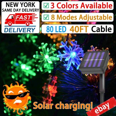 100 LED String Solar Light Outdoor Garden Xmas Party Fairy Tree Decor Lamp 40FT