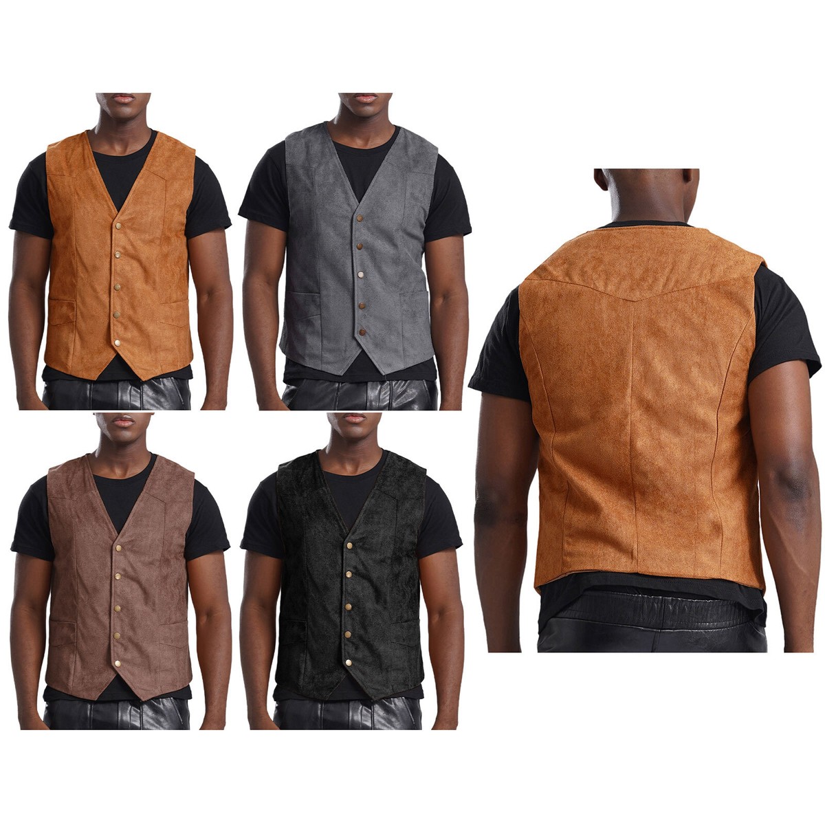 Men's Vest Corduroy Formal Suit Hippie Jacket Cowhide Men's Vest Corduroy Formal Suit Hippie Jacket Cowhide