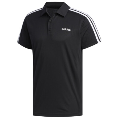 Polo Shirt Herren, adidas Designed 2 Move 3-Stripes Polo Shirt, Schwarz