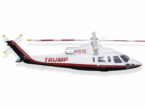 Sikorsky S-76B Donald J. Trump N76TE Solid Mahogany Handcrafted Display Model - 第 2/12 張圖片