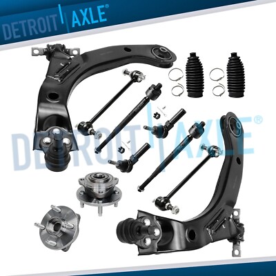 12pc Lower Control Arms + Wheel Bearings for Chevy Cobalt Pontiac Pursuit G5