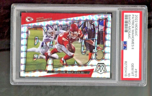 2022 Panini Mosaic PATRICK MAHOMES II BANG! SILVER MOSAIC PRIZM #B10 PSA 10 GEM