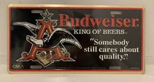 Vintage Budweiser King Of Beers Aluminum License Plate