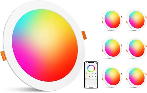 Recessed Lighting 6 Inch Smart Recessed Ceiling Light 16W 1350LM Color Changing