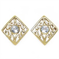 Edle 0,24 Carat Blautopas Ohrstecker 925 Silber Vergoldet Sky Blue Topas Ohrschm