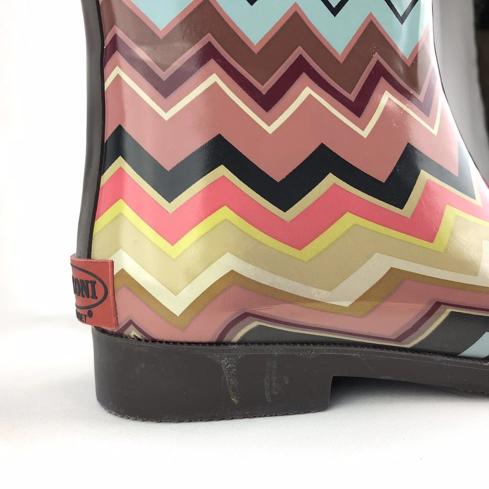 Botas de lluvia altas Missoni for Target para mujer talla 7 Chevron Zig Zag pequeño defecto Foto 4 de 4