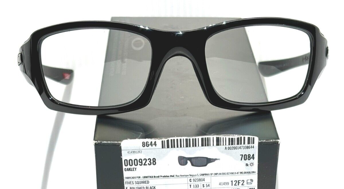 NEW Oakley FIVES Squared Black Frame GALAXY Clear Lens Sunglass 