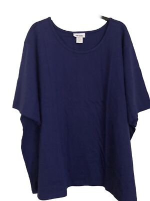 CW Classics Women s Essential Tee Shirt Top Short Sleeve Royal Size 2X New