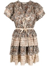 NEW Ulla Johnson printed V-neck minidress in multi Size 4 #D7376