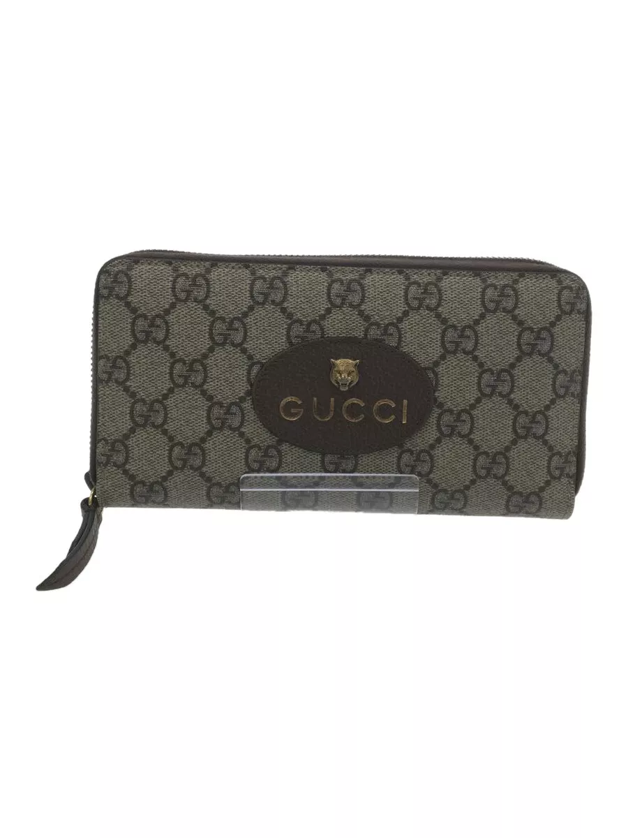 Portefeuille GUCCI Neo Vintage / GG Supreme / Zip Around / PVC / BEG / Motif total