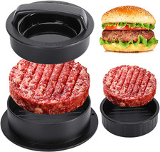 3 IN 1 Non Stick Stuffed Burger Press Hamburger Patty Molds Maker Sliders BBQ US