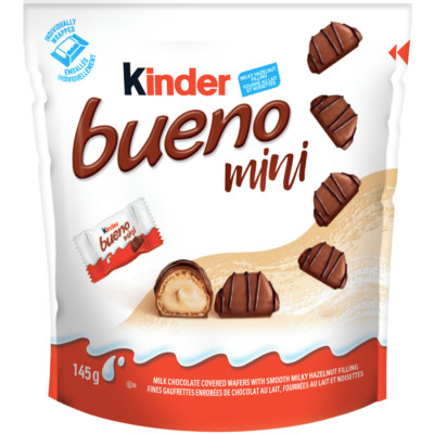 2-Pack Kinder BUENO Mini Milk Chocolate and Hazelnut Cream Candy Bars, 27 Indivi