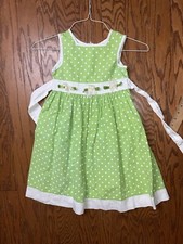 Rare Editions Girls Evening/Event easter Green Dress dota Sz small 46 