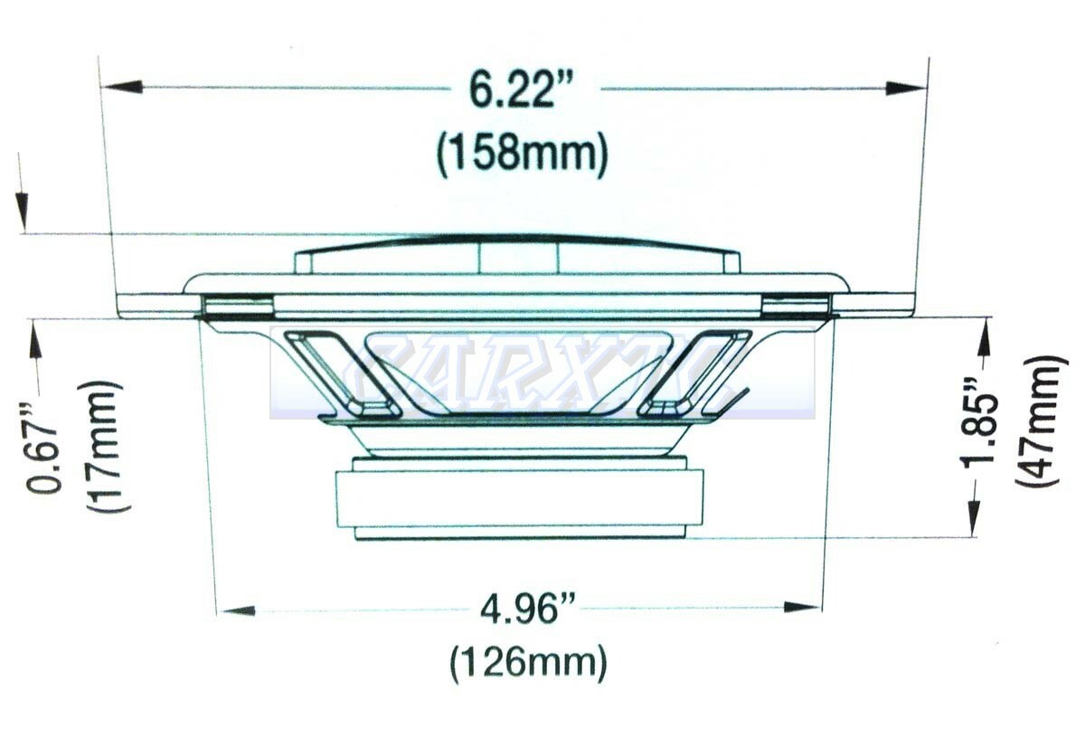 6.5 Car Speakers Front Door 4way (200w) 4ohm 6504-FD (I)