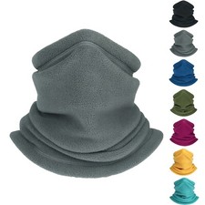 Winter Fleece Neck Warmer Gaiter Adjustable Face Mask Scarf for Outdoor Sports