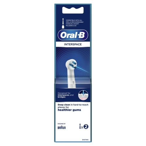 GENUINE BRAUN ORAL B INTERSPACE BRUSH HEADS TWIN PACK, POWER TIP, NEW