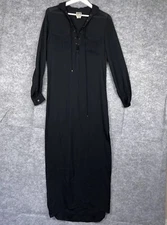 Haute Hippie Black Sheer dress Size Small  Collared  Beach Pool Cover up