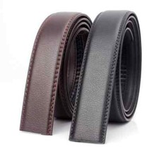 Adjustable Faux Leather Belt No Buckle 35mm Strap for Men Women Jeans Wear