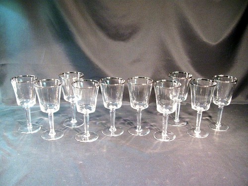 Lenox Solitaire Water Goblets Platinum Trim Set of 10 - 第 1/11 張圖片