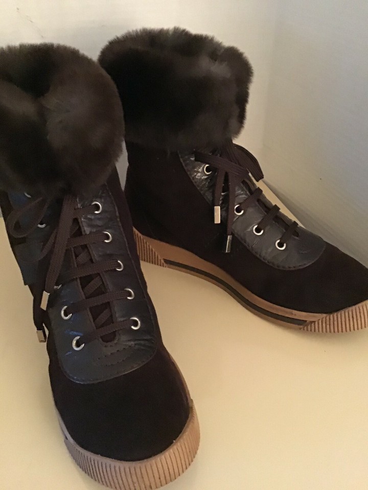 Marc Jacobs women brown suede hiking boots US size 7.5 Euro 38 medium