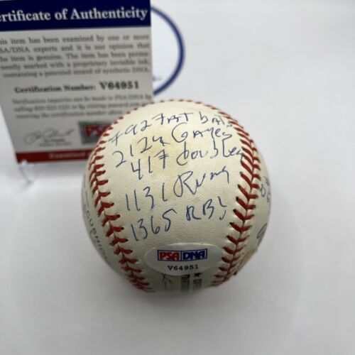 Orlando Cepeda Signed ONL Baseball 18 Stat Inscriptions PSA/DNA Autograph - Picture 3 of 10